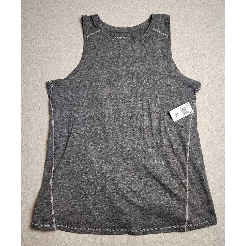 A Pea In the Pod Large Dark Grey‎ Sleeveless Shirt Womens Maternity NWT FF